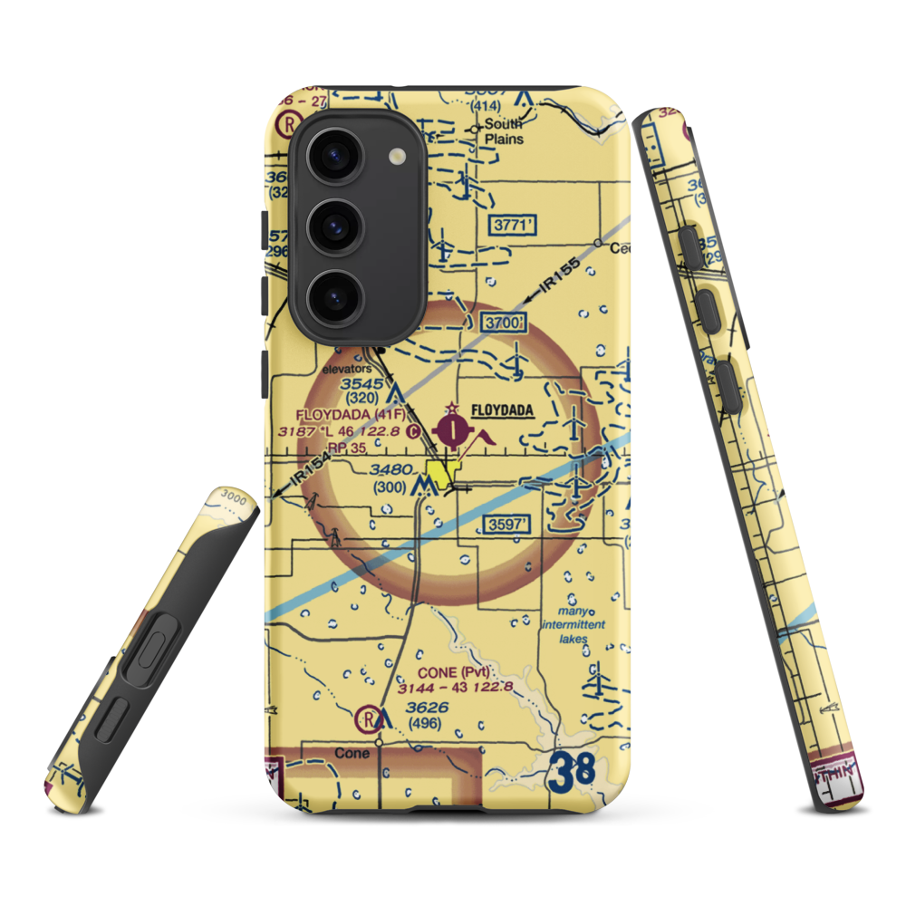 Floydada Municipal Airport (41F) VFR Sectional Samsung Phone Case Samsung Galaxy S23 Plus model shown