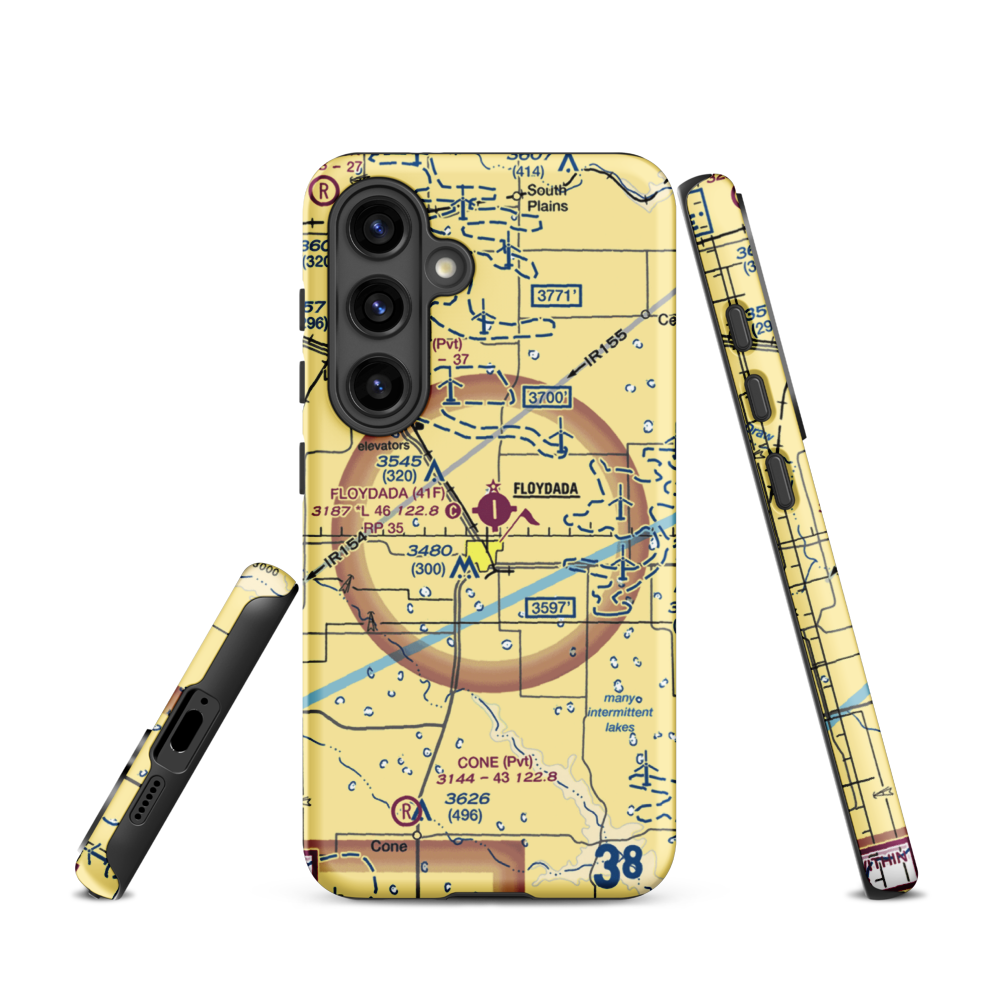 Floydada Municipal Airport (41F) VFR Sectional Samsung Phone Case Samsung Galaxy S24 model shown