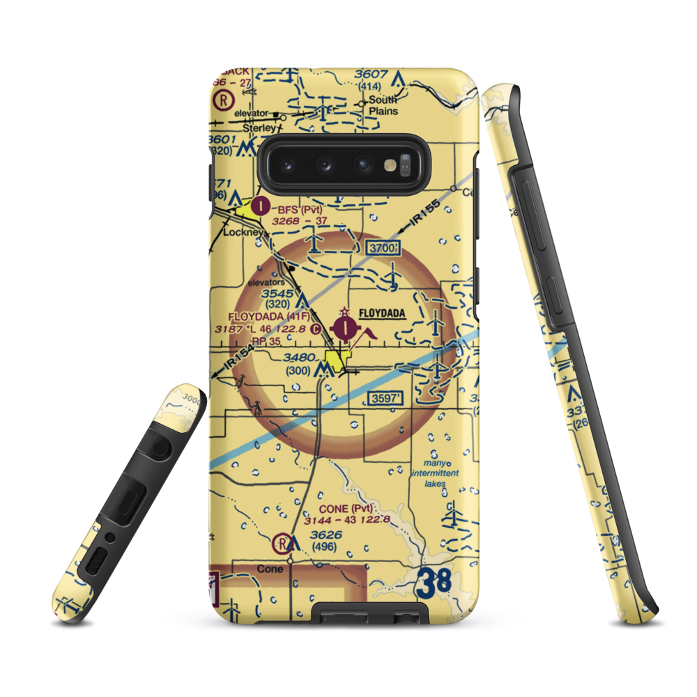 Floydada Municipal Airport (41F) VFR Sectional Samsung Phone Case Samsung Galaxy S10 Plus model shown