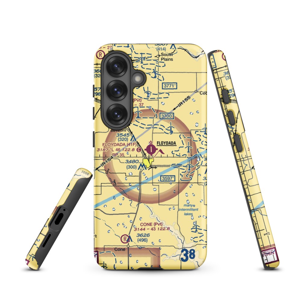 Floydada Municipal Airport (41F) VFR Sectional Samsung Phone Case Samsung Galaxy S25 model shown