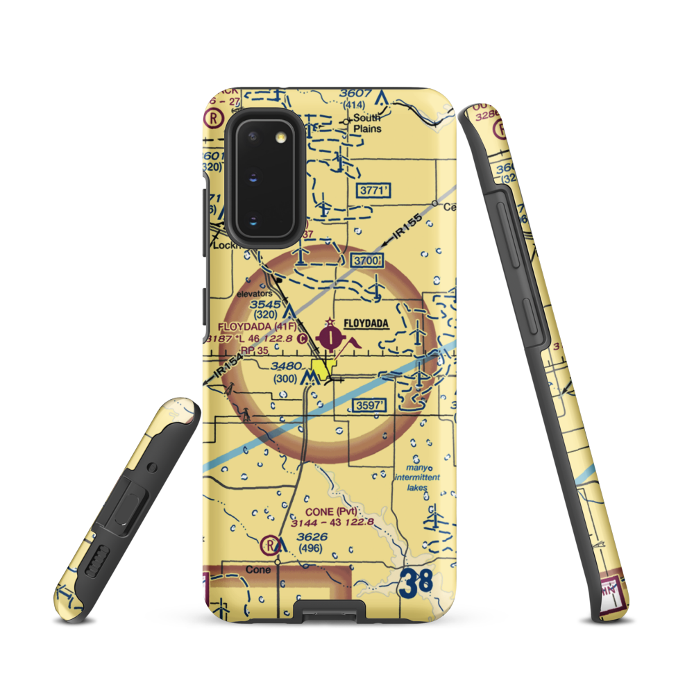 Floydada Municipal Airport (41F) VFR Sectional Samsung Phone Case Samsung Galaxy S20 model shown