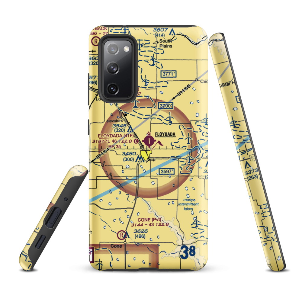 Floydada Municipal Airport (41F) VFR Sectional Samsung Phone Case Samsung Galaxy S20 FE model shown