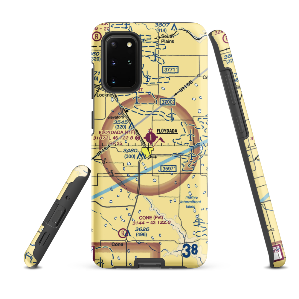 Floydada Municipal Airport (41F) VFR Sectional Samsung Phone Case Samsung Galaxy S20 Plus model shown
