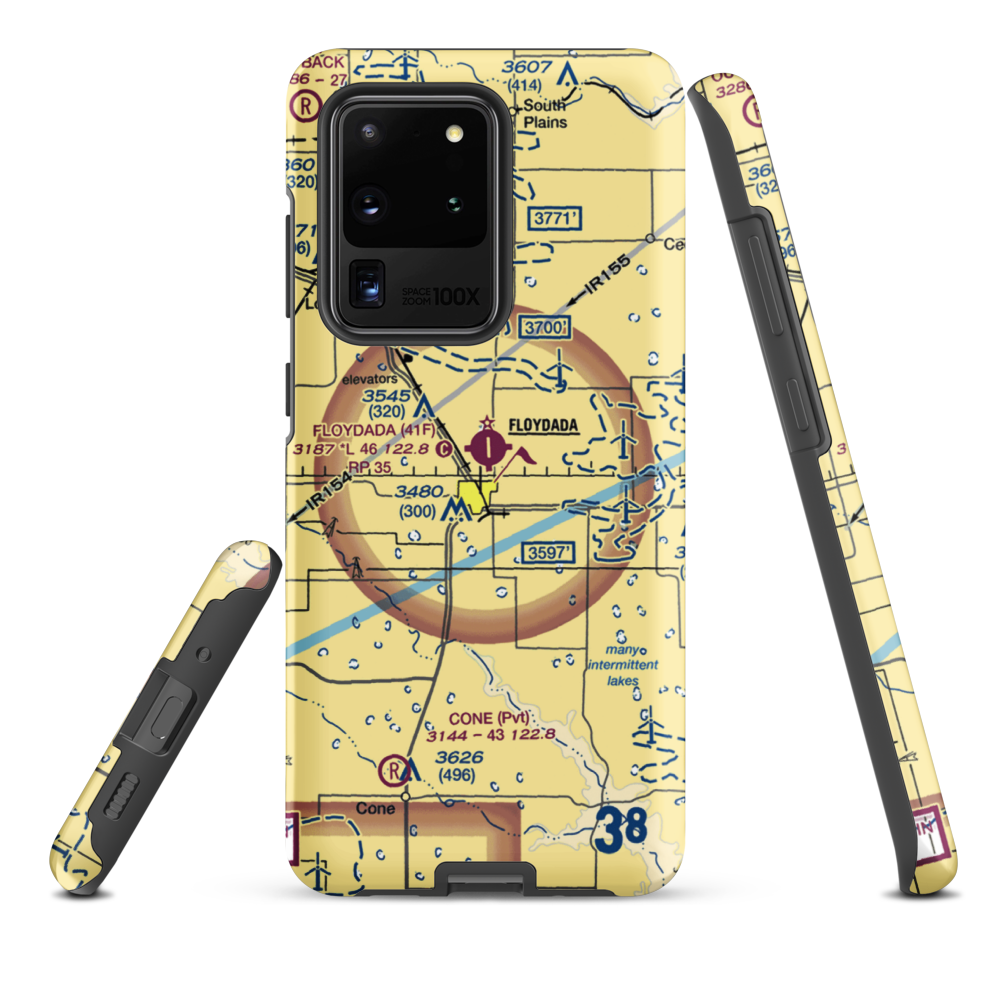 Floydada Municipal Airport (41F) VFR Sectional Samsung Phone Case Samsung Galaxy S20 Ultra model shown