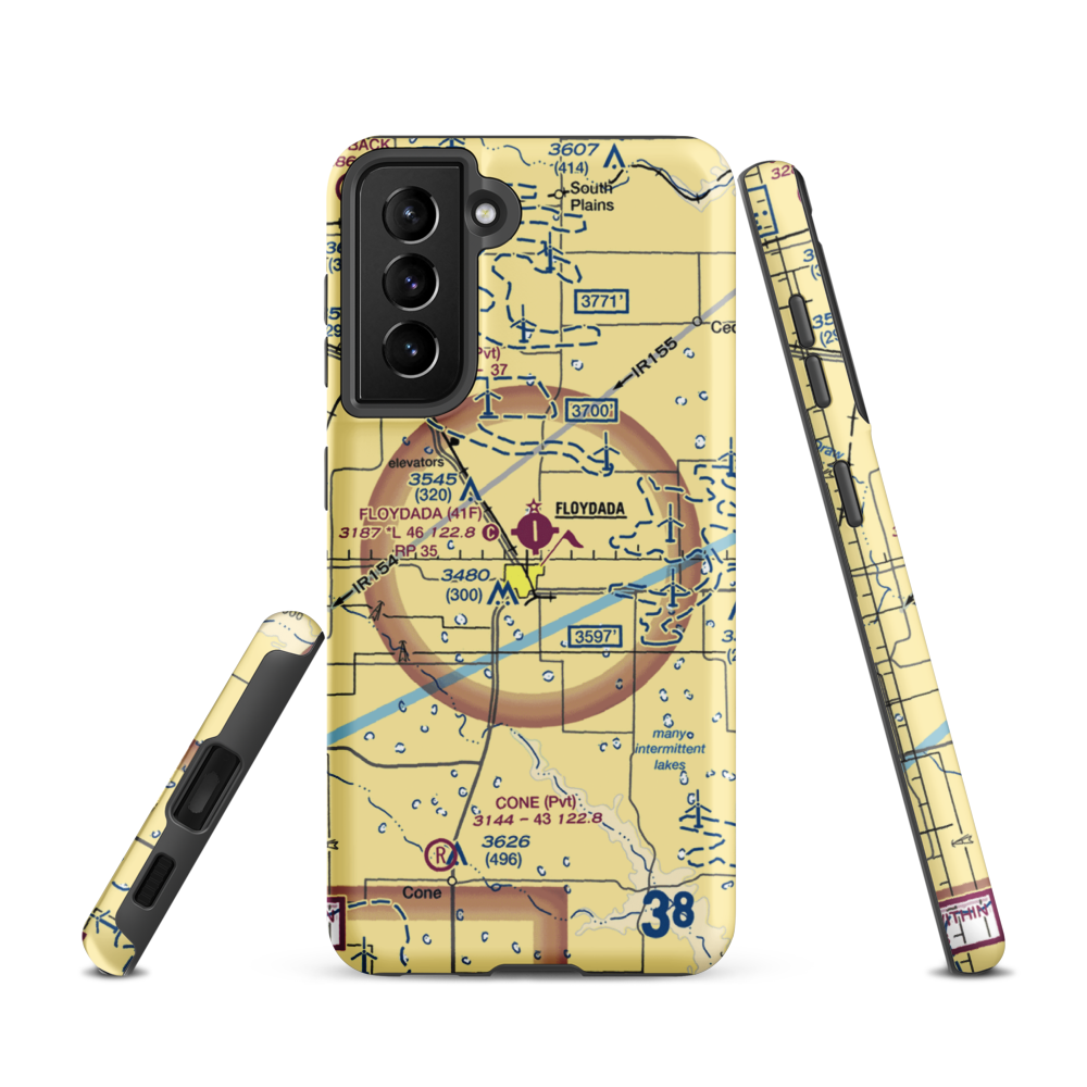 Floydada Municipal Airport (41F) VFR Sectional Samsung Phone Case Samsung Galaxy S21 model shown