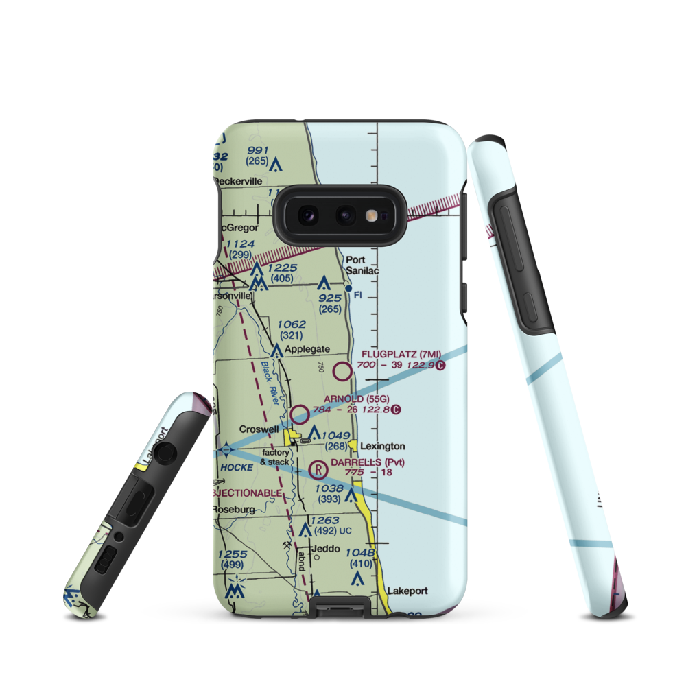 Flugplatz Airport (2MI7) VFR Sectional Samsung Phone Case Samsung Galaxy S10 Plus model shown