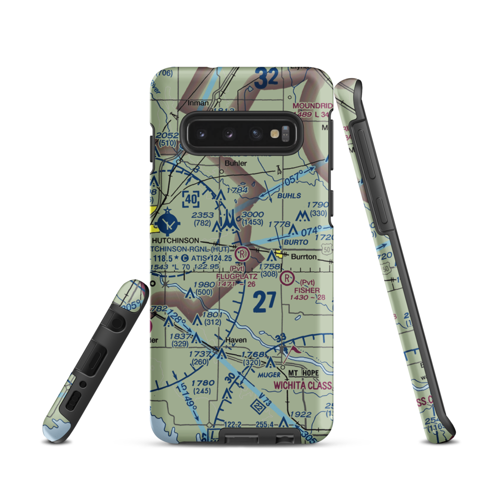 Flugplatz Airport (30KS) VFR Sectional Samsung Phone Case Samsung Galaxy S10 model shown