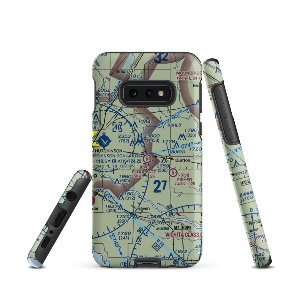 Flugplatz Airport (30KS) VFR Sectional Samsung Phone Case Samsung Galaxy S10e model shown
