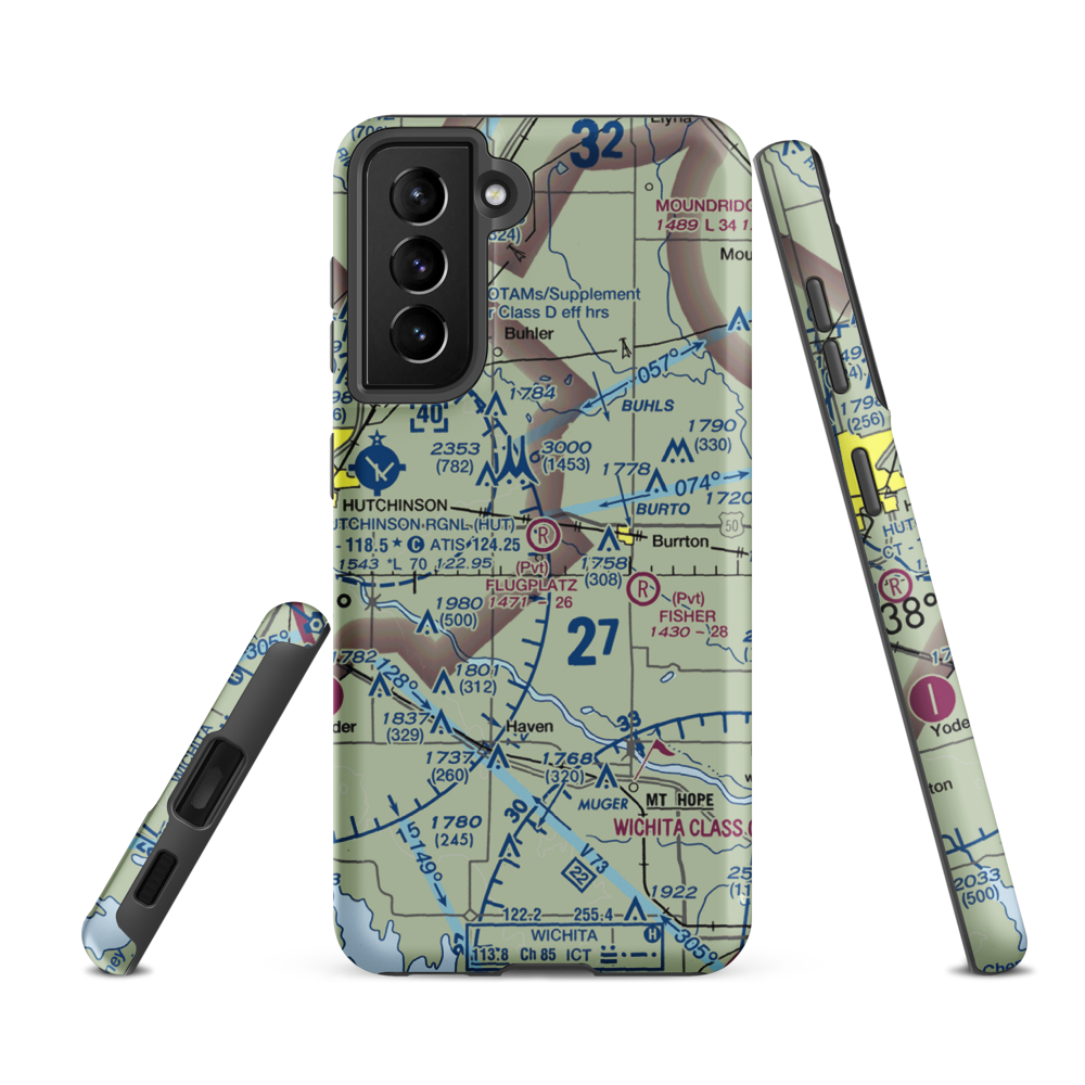 Flugplatz Airport (30KS) VFR Sectional Samsung Phone Case Samsung Galaxy S21 FE model shown