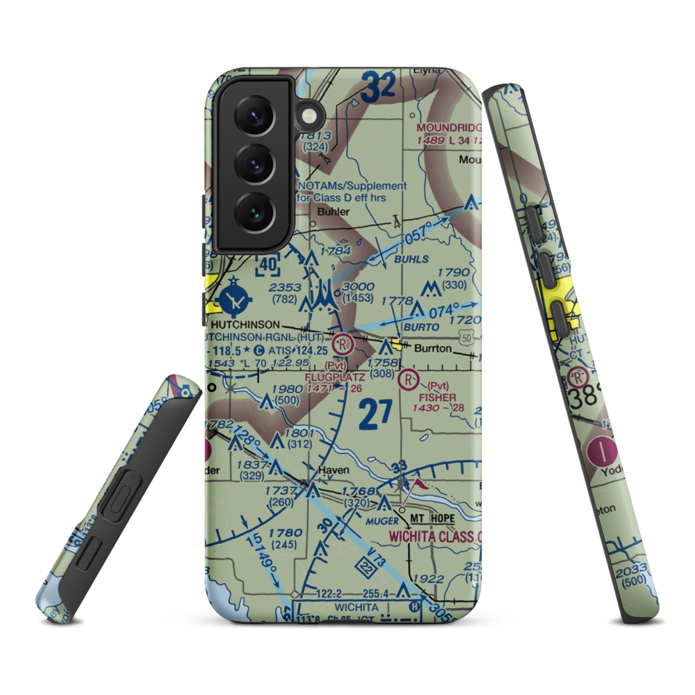 Flugplatz Airport (30KS) VFR Sectional Samsung Phone Case Samsung Galaxy S22 Plus model shown