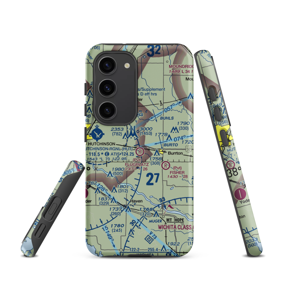 Flugplatz Airport (30KS) VFR Sectional Samsung Phone Case Samsung Galaxy S23 model shown