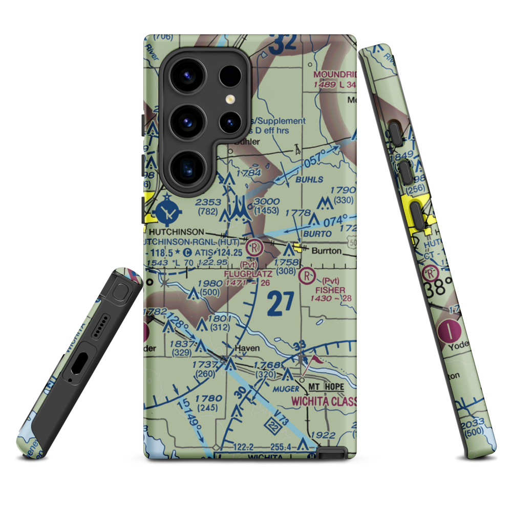 Flugplatz Airport (30KS) VFR Sectional Samsung Phone Case Samsung Galaxy S24 Ultra model shown