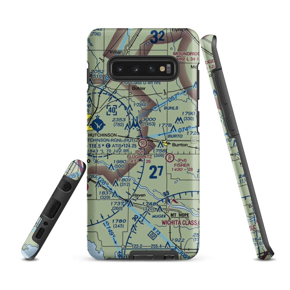 Flugplatz Airport (30KS) VFR Sectional Samsung Phone Case Samsung Galaxy S10 Plus model shown