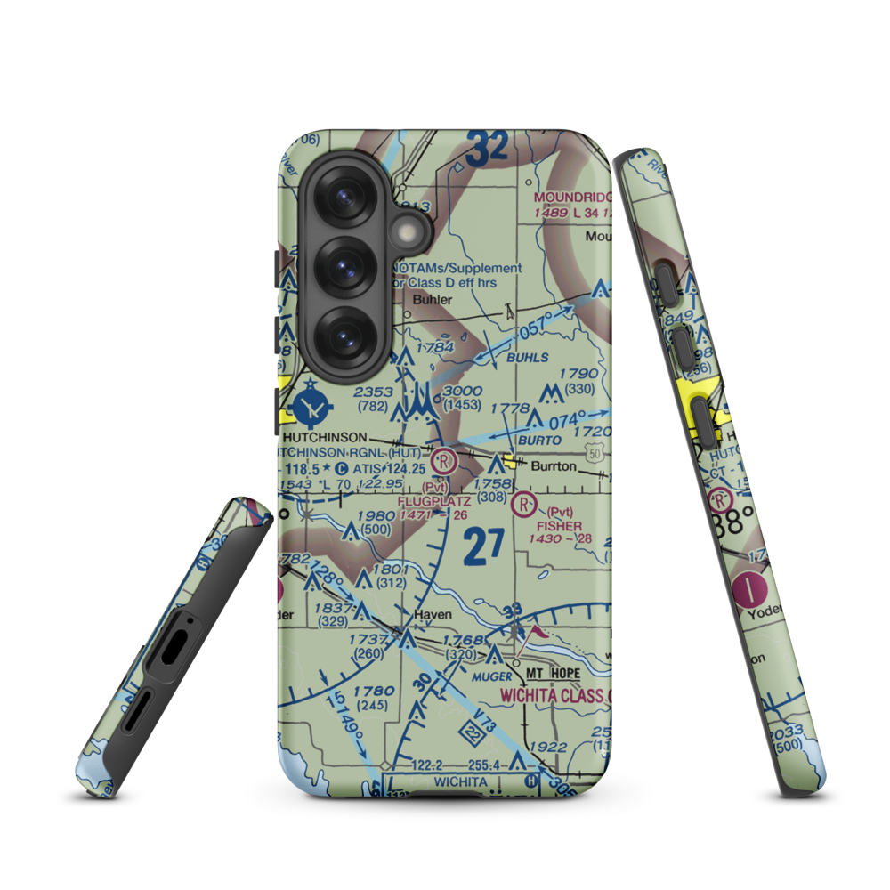 Flugplatz Airport (30KS) VFR Sectional Samsung Phone Case Samsung Galaxy S25 model shown
