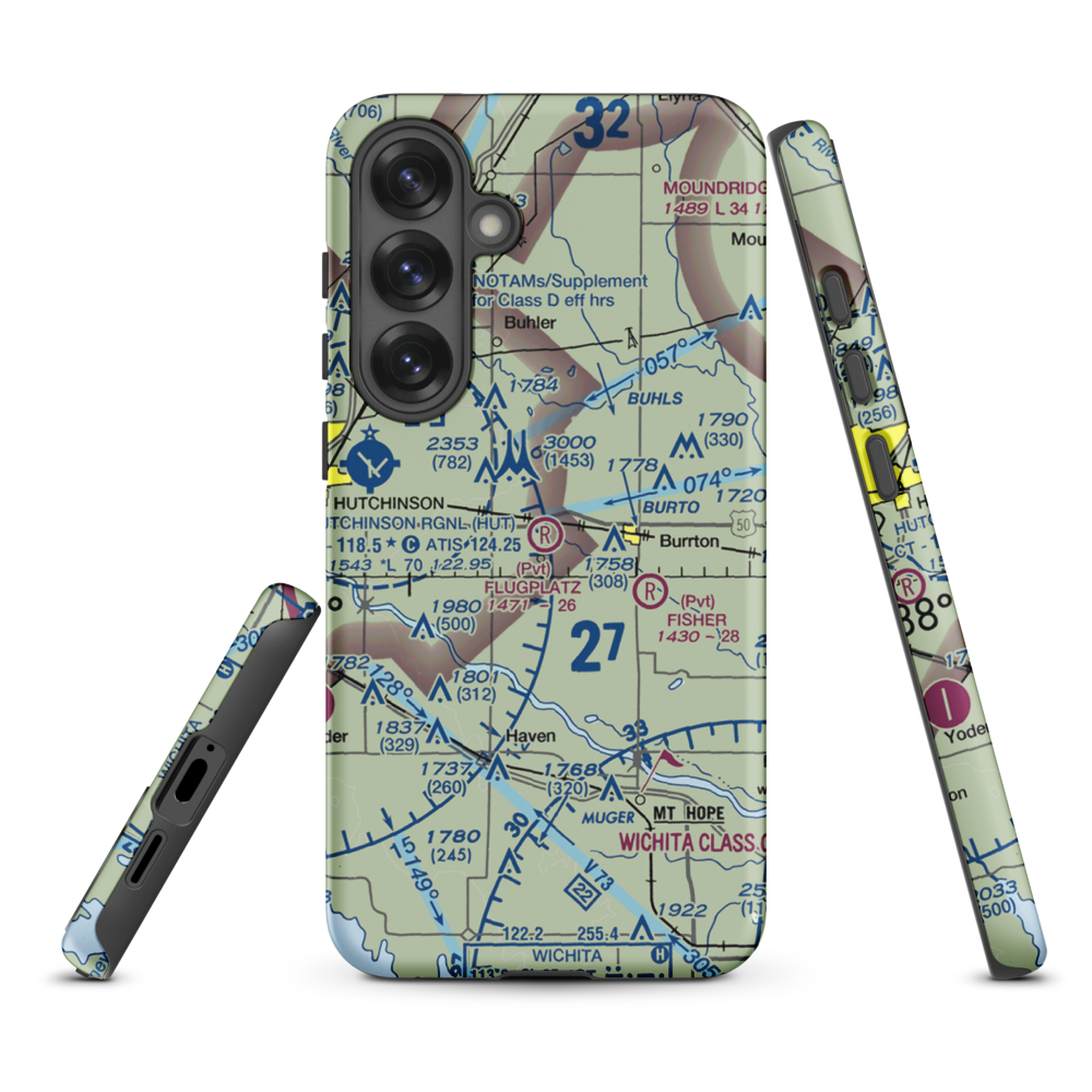 Flugplatz Airport (30KS) VFR Sectional Samsung Phone Case Samsung Galaxy S25 Plus model shown