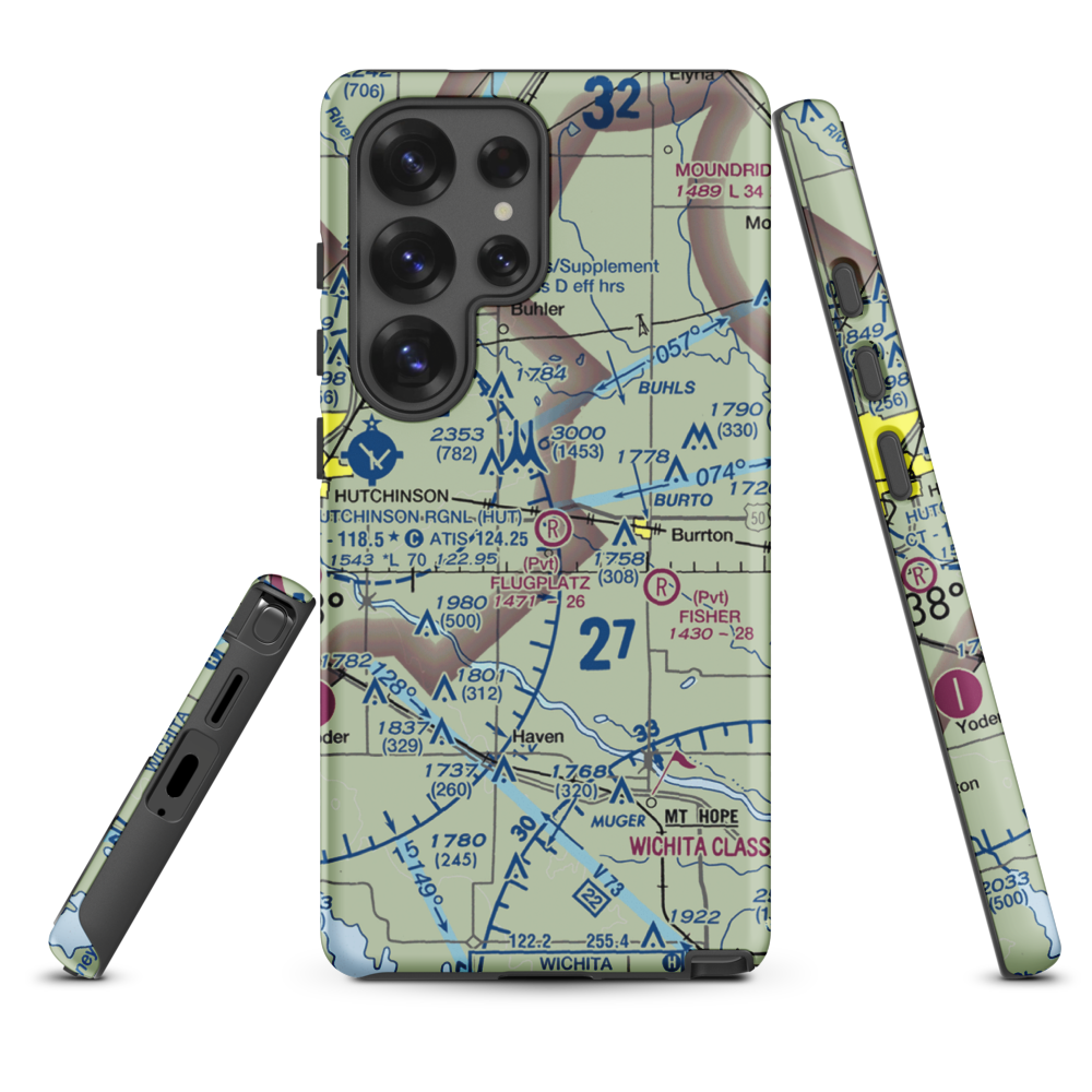 Flugplatz Airport (30KS) VFR Sectional Samsung Phone Case Samsung Galaxy S25 Ultra model shown