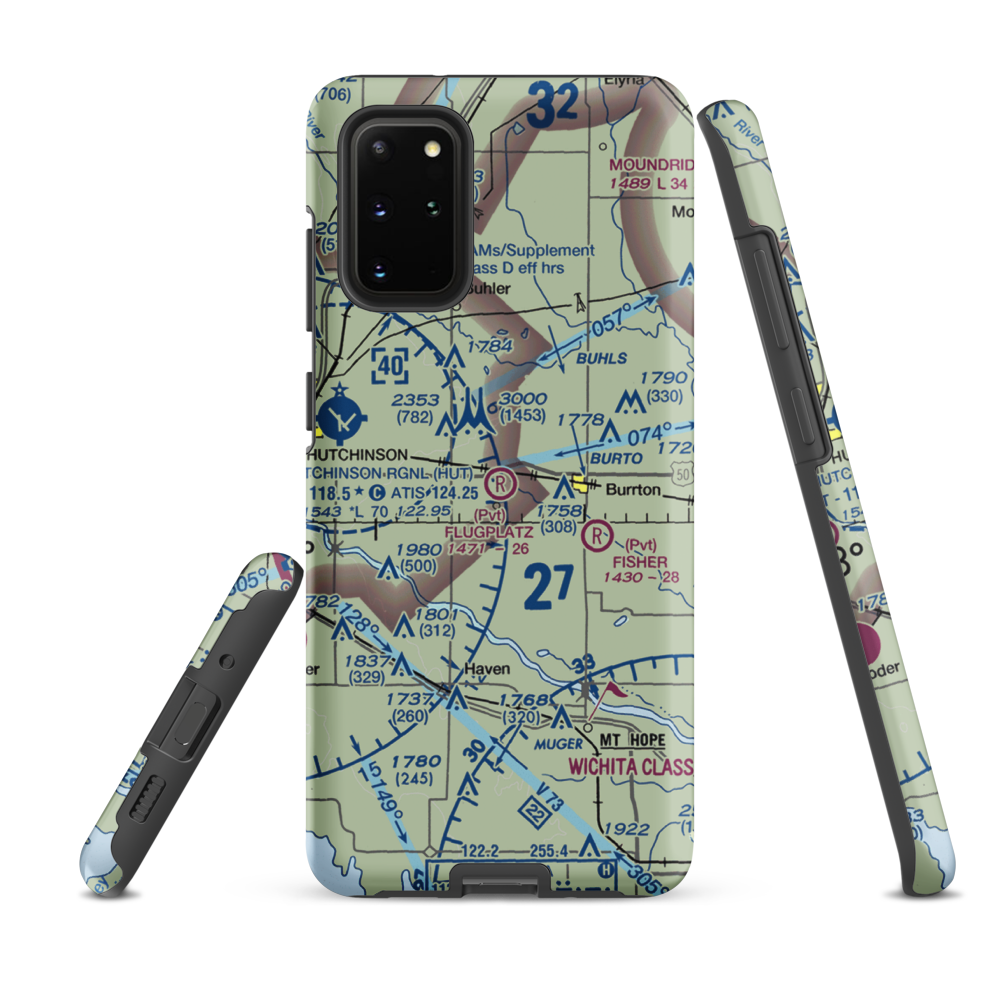 Flugplatz Airport (30KS) VFR Sectional Samsung Phone Case Samsung Galaxy S20 Plus model shown