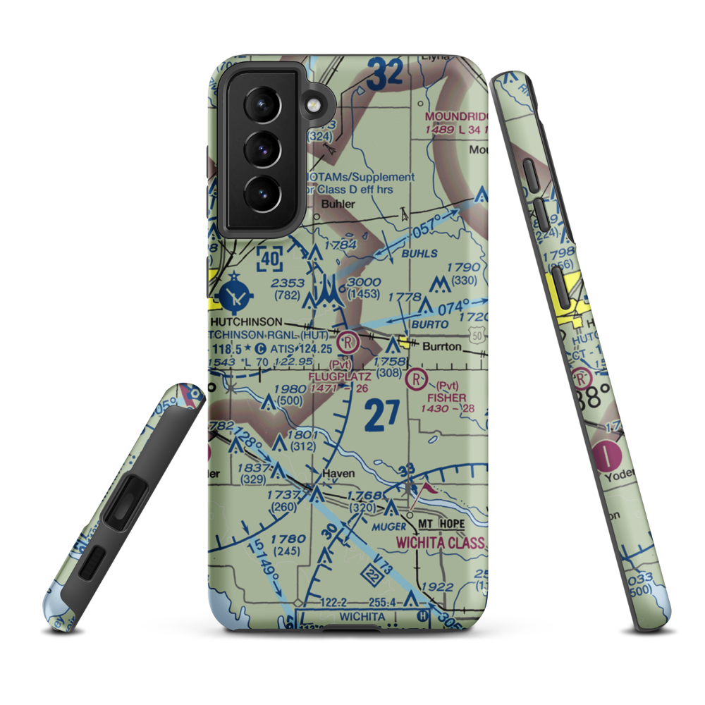 Flugplatz Airport (30KS) VFR Sectional Samsung Phone Case Samsung Galaxy S21 FE model shown
