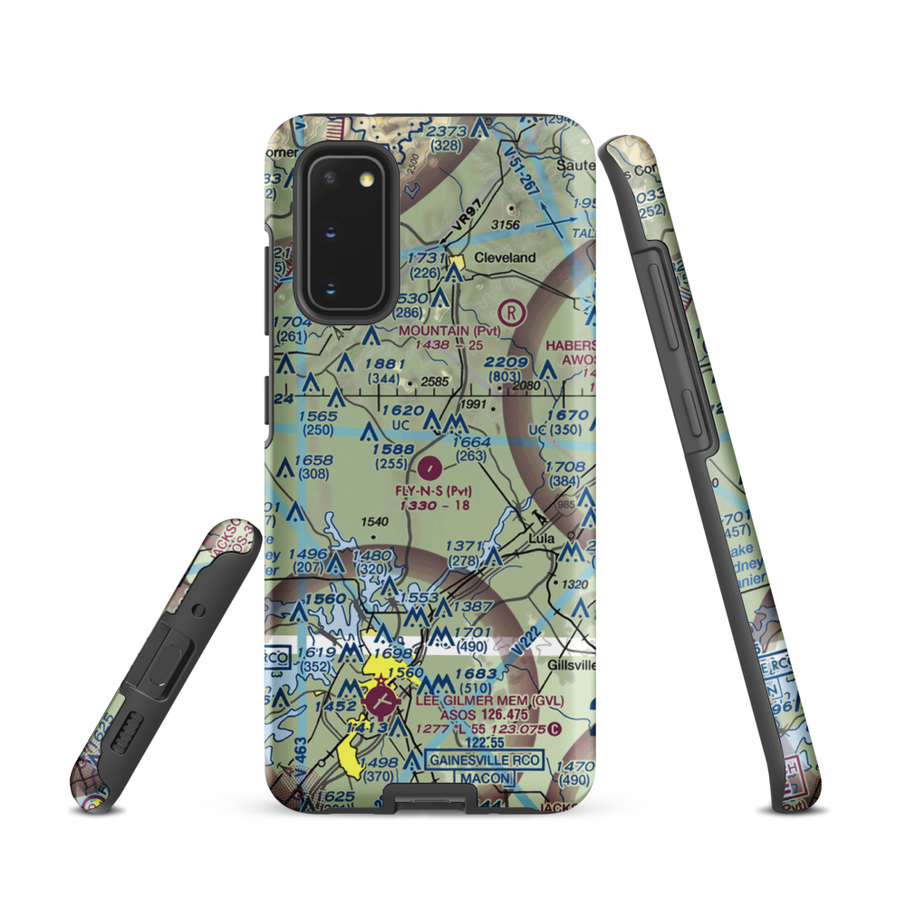 Fly-N-S Ranch Airport (GA09) VFR Sectional Samsung Phone Case Samsung Galaxy S20 model shown