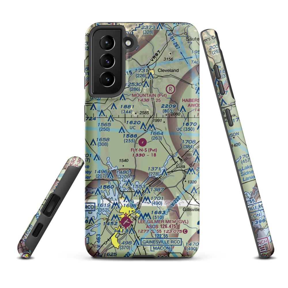 Fly-N-S Ranch Airport (GA09) VFR Sectional Samsung Phone Case Samsung Galaxy S21 FE model shown
