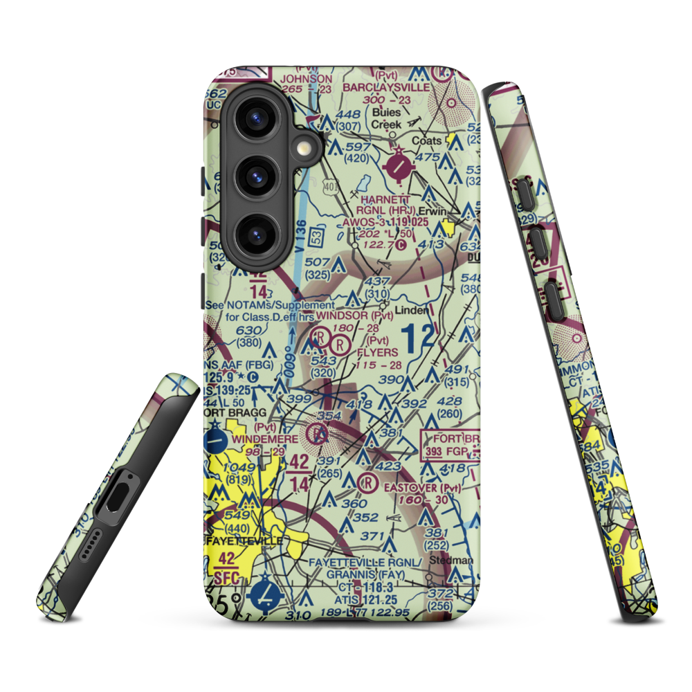 Flyers Airpark (9NC2) VFR Sectional Samsung Phone Case Samsung Galaxy S24 Plus model shown