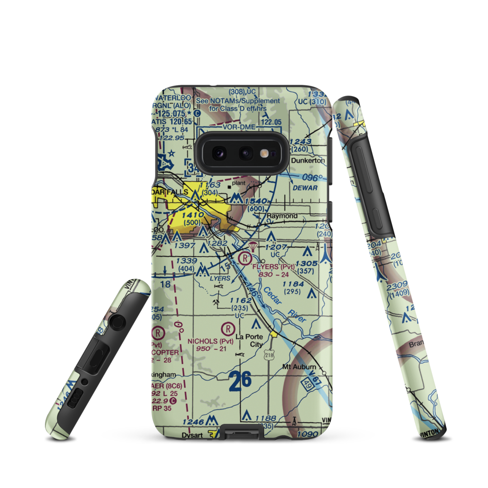 Flyers Airport (10IA) VFR Sectional Samsung Phone Case Samsung Galaxy S10e model shown