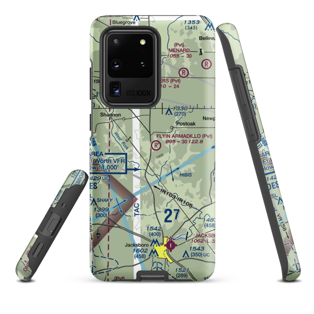 Flyin Armadillo Airport (TE55) VFR Sectional Samsung Phone Case Samsung Galaxy S20 Ultra model shown