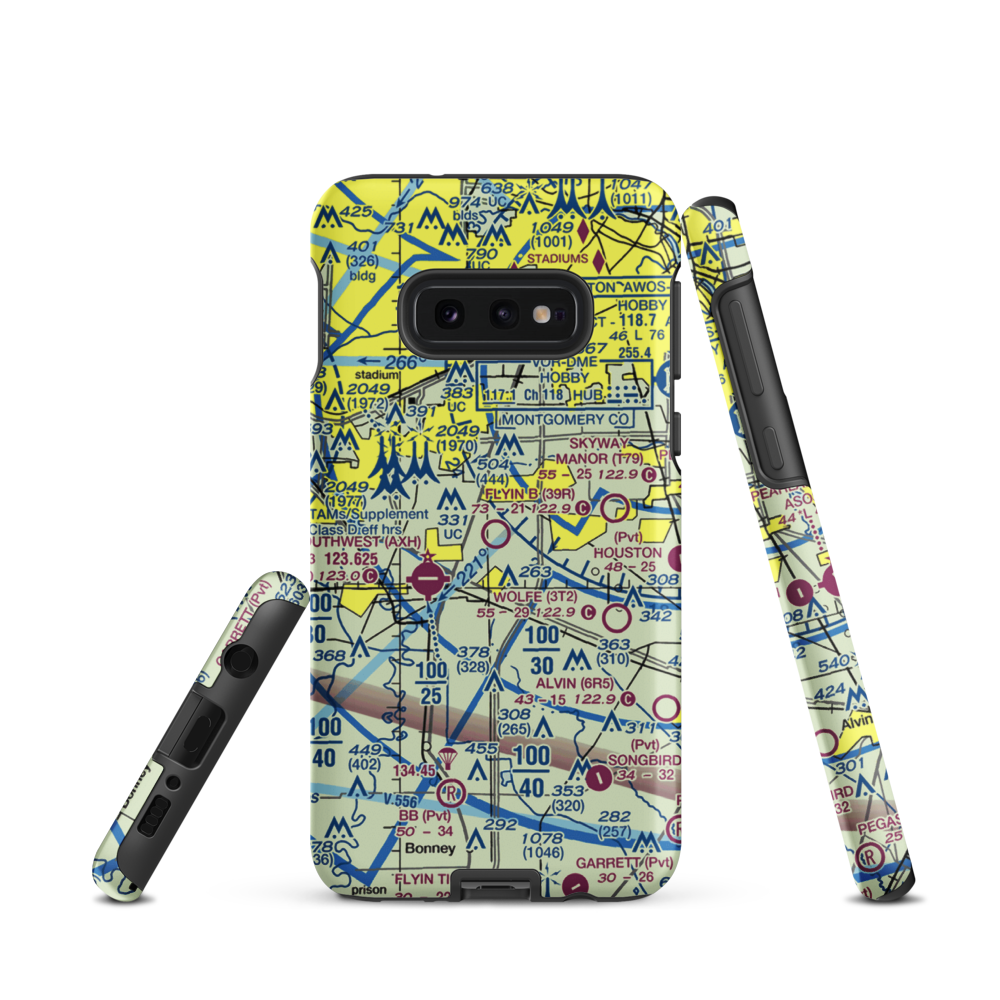 Flyin' B Airport (39R) VFR Sectional Samsung Phone Case Samsung Galaxy S10 Plus model shown