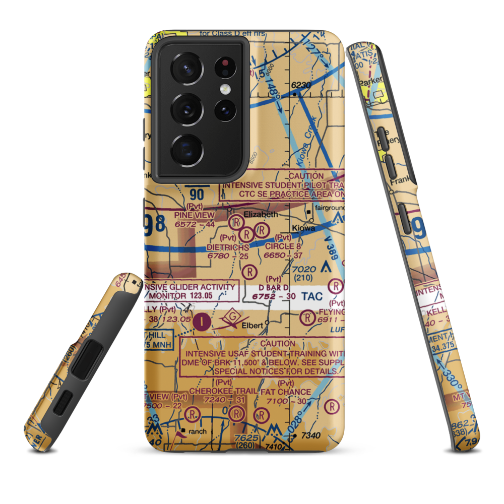 Flyin' B Ranch Airport (CD45) VFR Sectional Samsung Phone Case Samsung Galaxy S21 Ultra model shown
