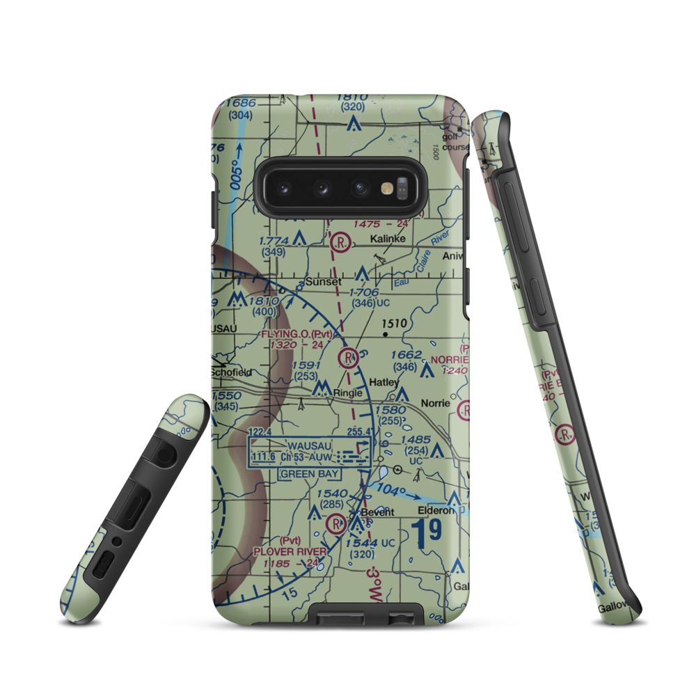 Flying 'O' Airport (3WI4) VFR Sectional Samsung Phone Case Samsung Galaxy S10 model shown