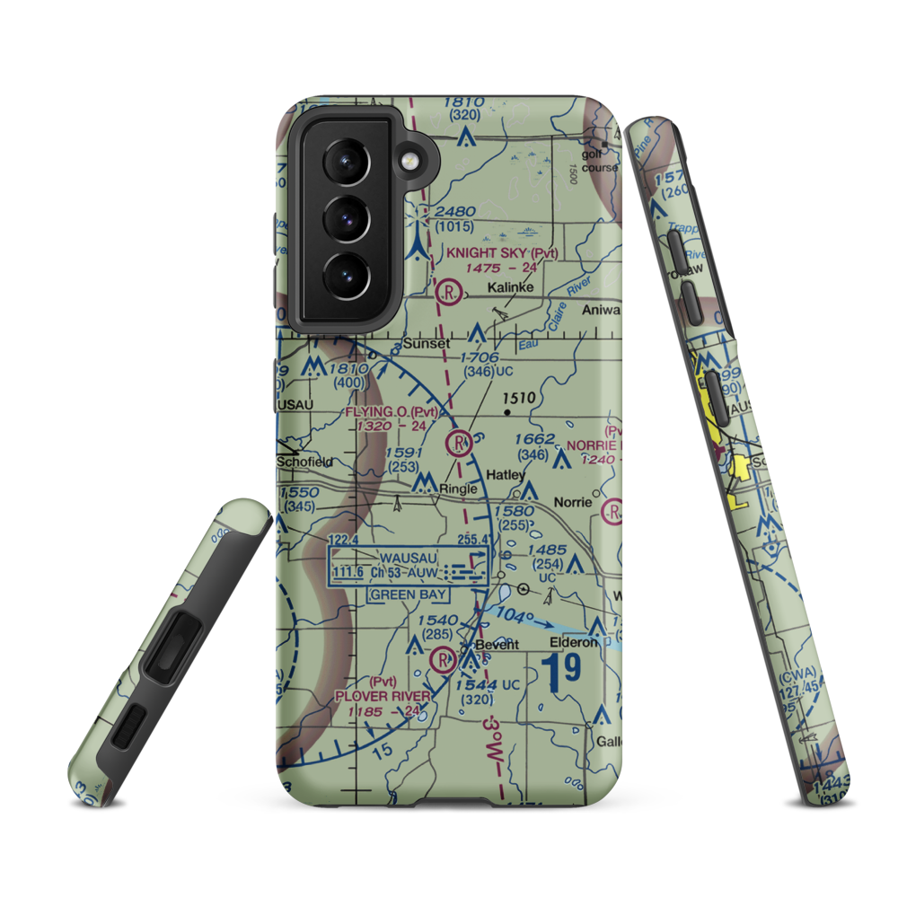 Flying 'O' Airport (3WI4) VFR Sectional Samsung Phone Case Samsung Galaxy S21 FE model shown