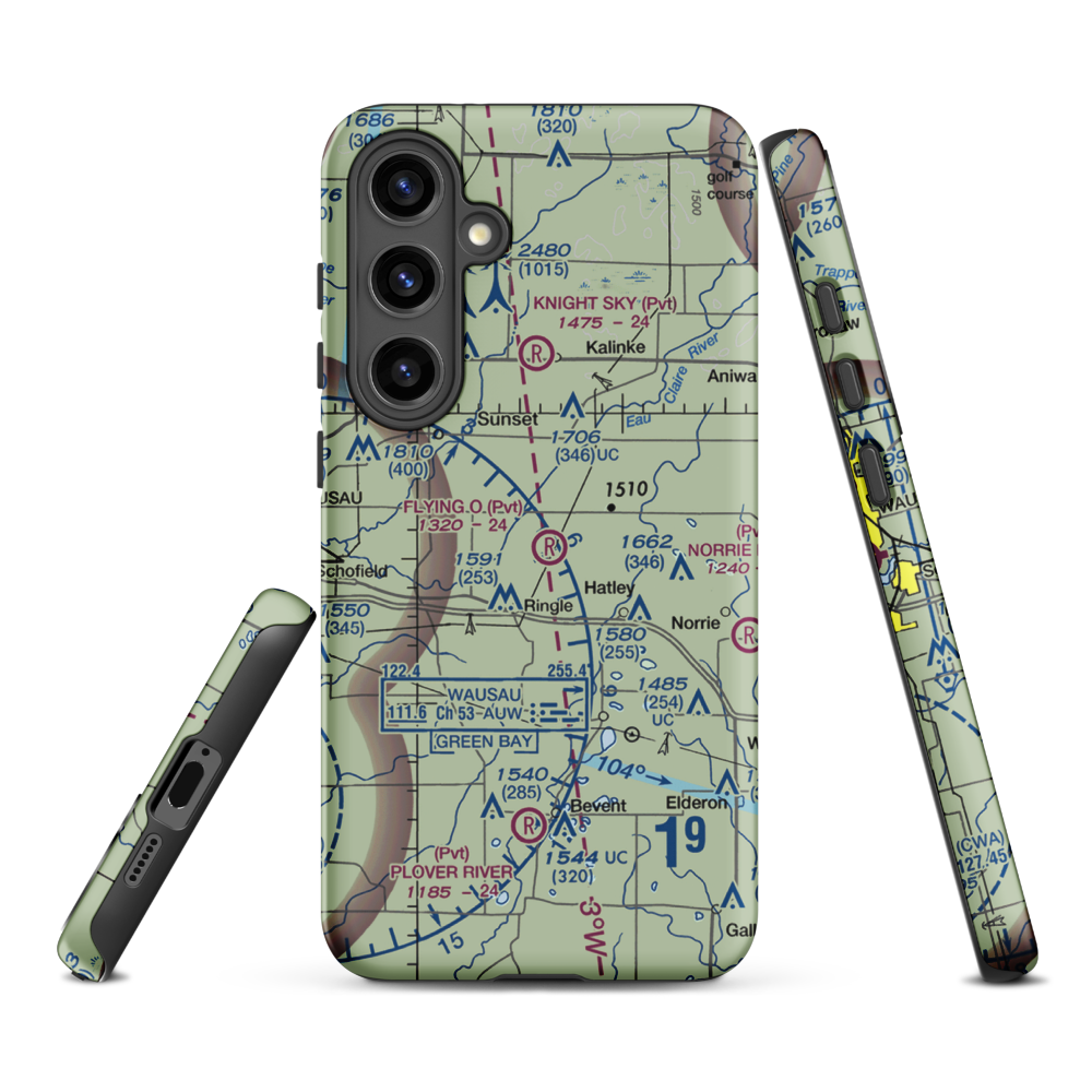 Flying 'O' Airport (3WI4) VFR Sectional Samsung Phone Case Samsung Galaxy S24 Plus model shown