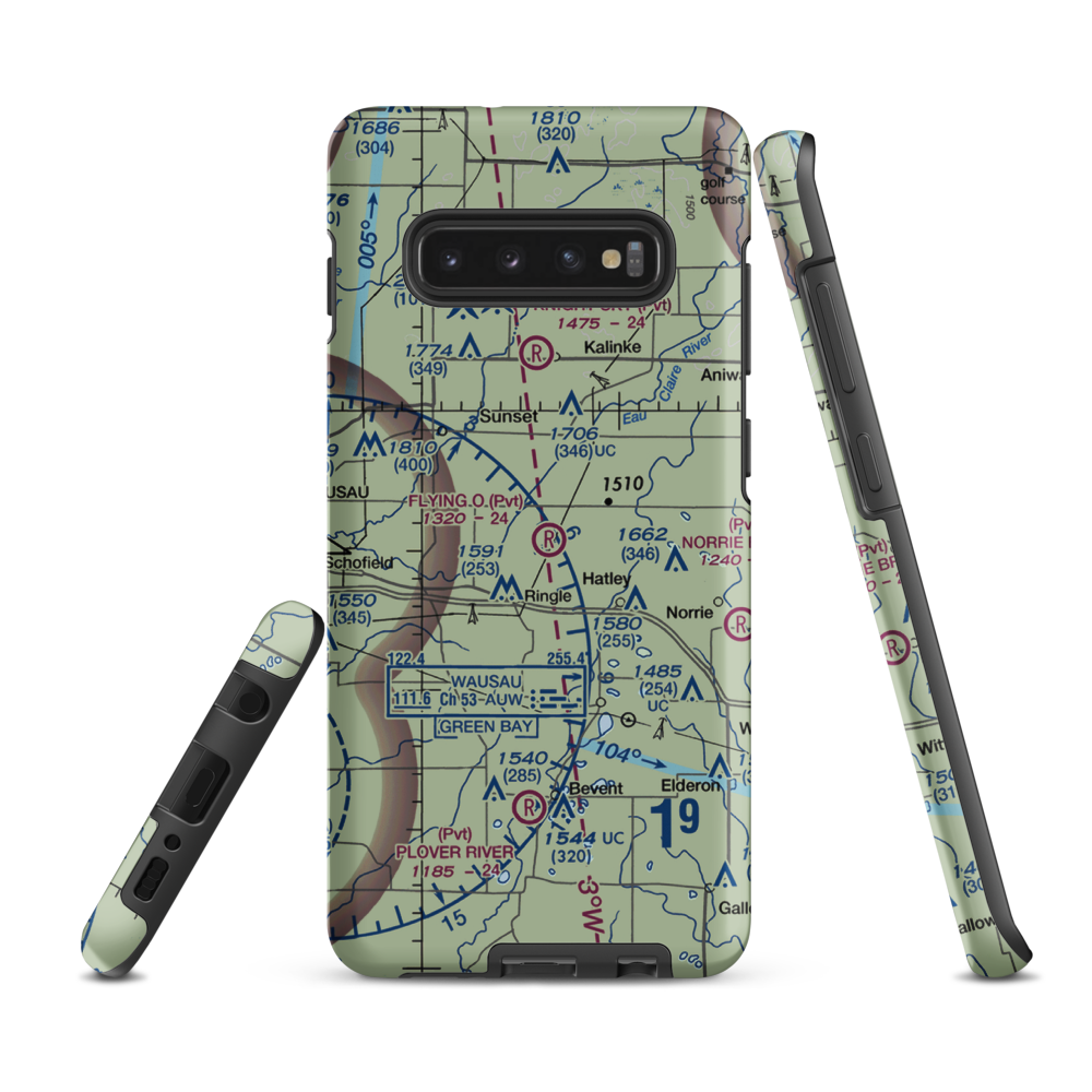 Flying 'O' Airport (3WI4) VFR Sectional Samsung Phone Case Samsung Galaxy S10 Plus model shown