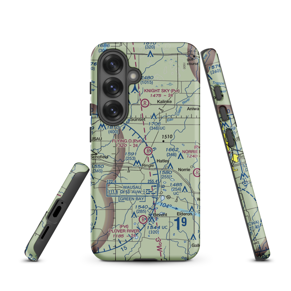 Flying 'O' Airport (3WI4) VFR Sectional Samsung Phone Case Samsung Galaxy S25 model shown