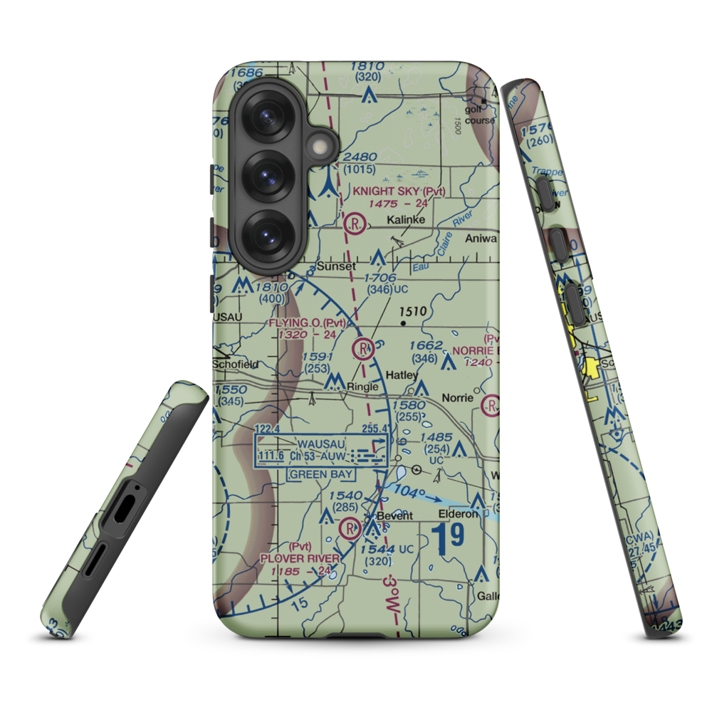 Flying 'O' Airport (3WI4) VFR Sectional Samsung Phone Case Samsung Galaxy S25 Plus model shown