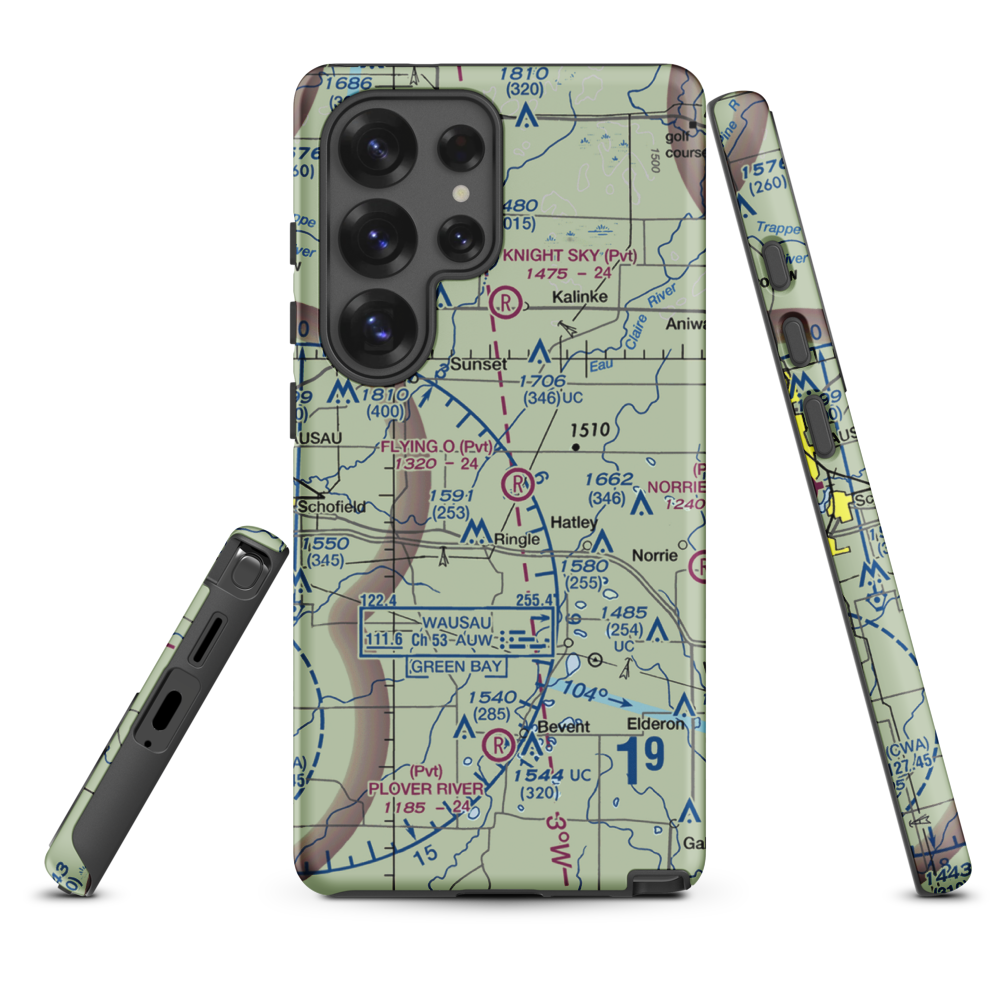 Flying 'O' Airport (3WI4) VFR Sectional Samsung Phone Case Samsung Galaxy S25 Ultra model shown
