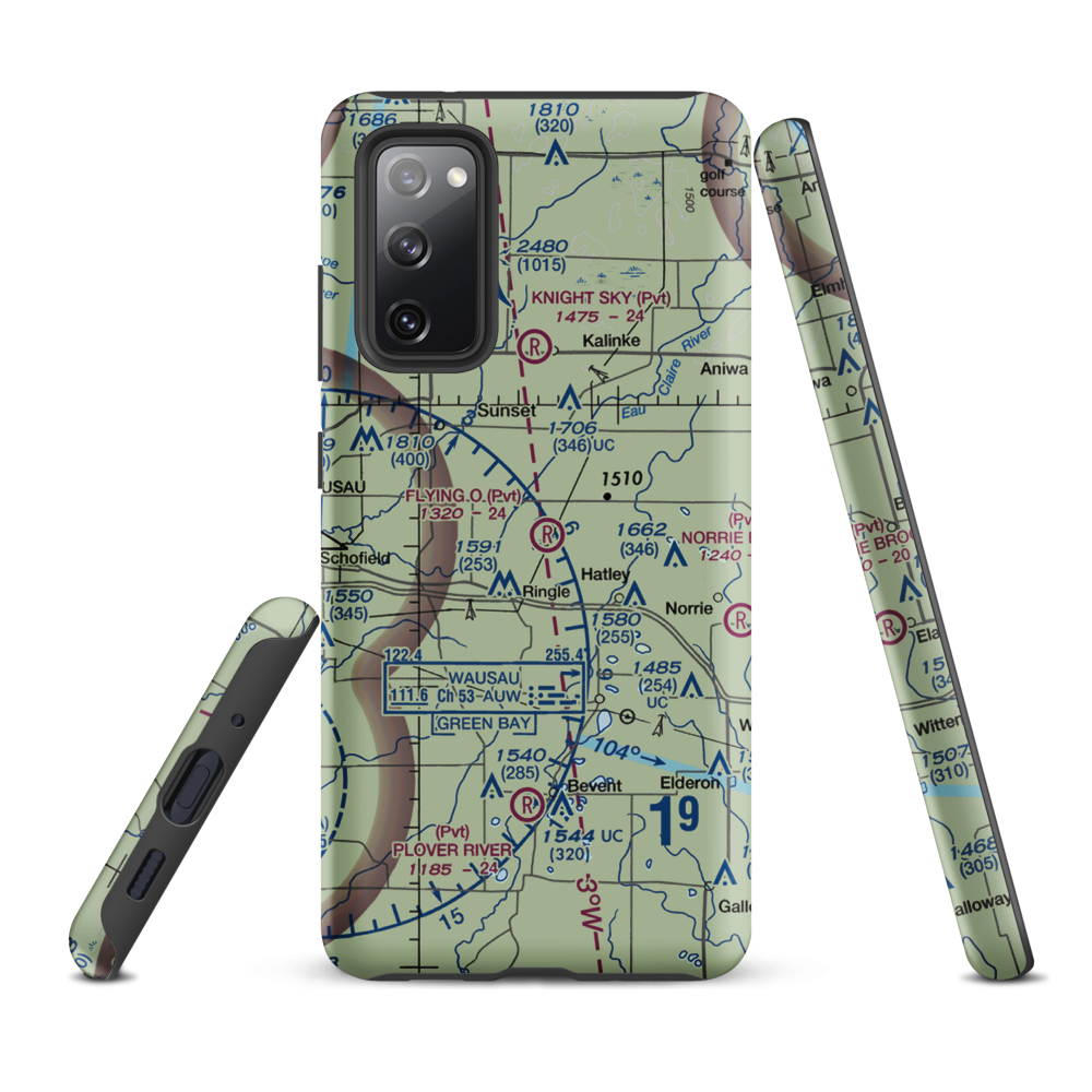 Flying 'O' Airport (3WI4) VFR Sectional Samsung Phone Case Samsung Galaxy S20 FE model shown