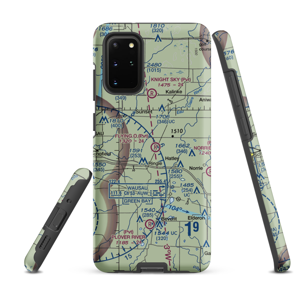 Flying 'O' Airport (3WI4) VFR Sectional Samsung Phone Case Samsung Galaxy S20 Plus model shown
