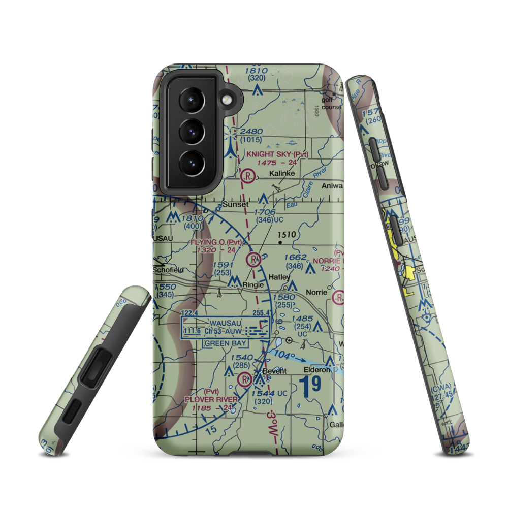 Flying 'O' Airport (3WI4) VFR Sectional Samsung Phone Case Samsung Galaxy S21 model shown