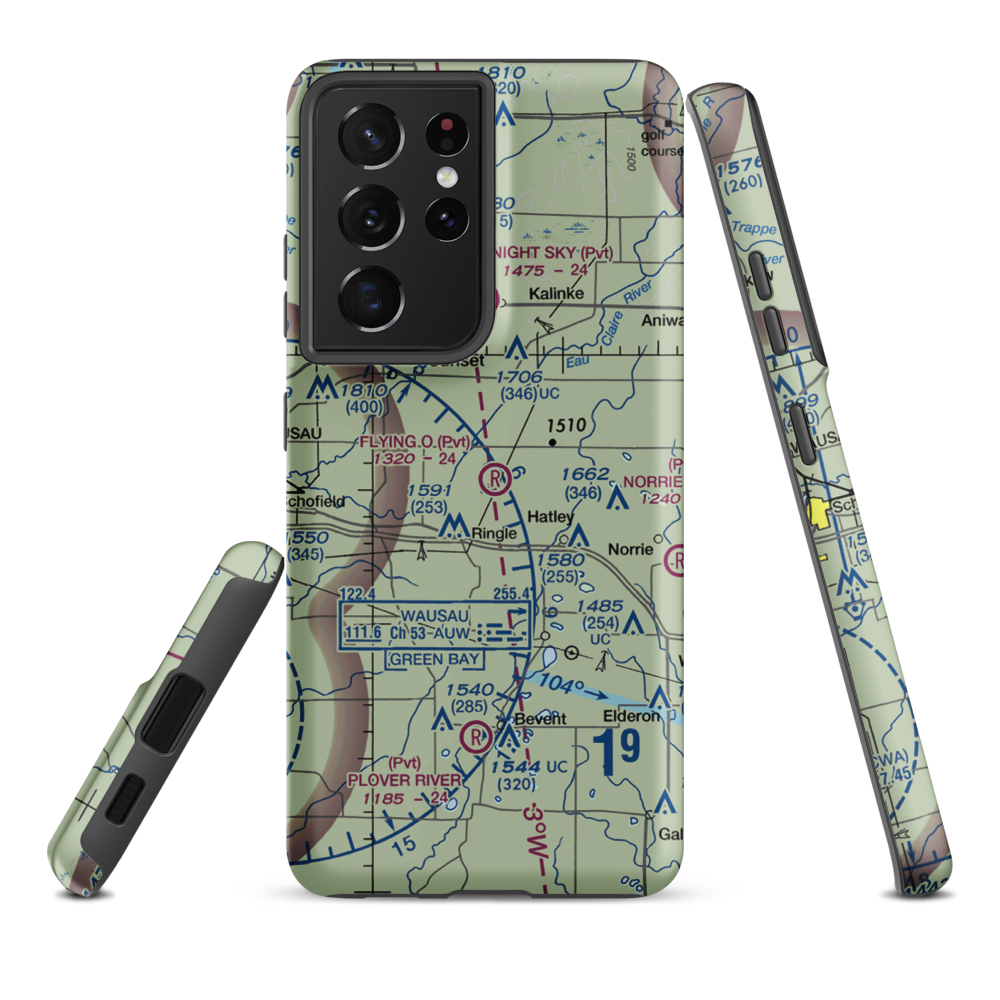 Flying 'O' Airport (3WI4) VFR Sectional Samsung Phone Case Samsung Galaxy S21 Plus model shown