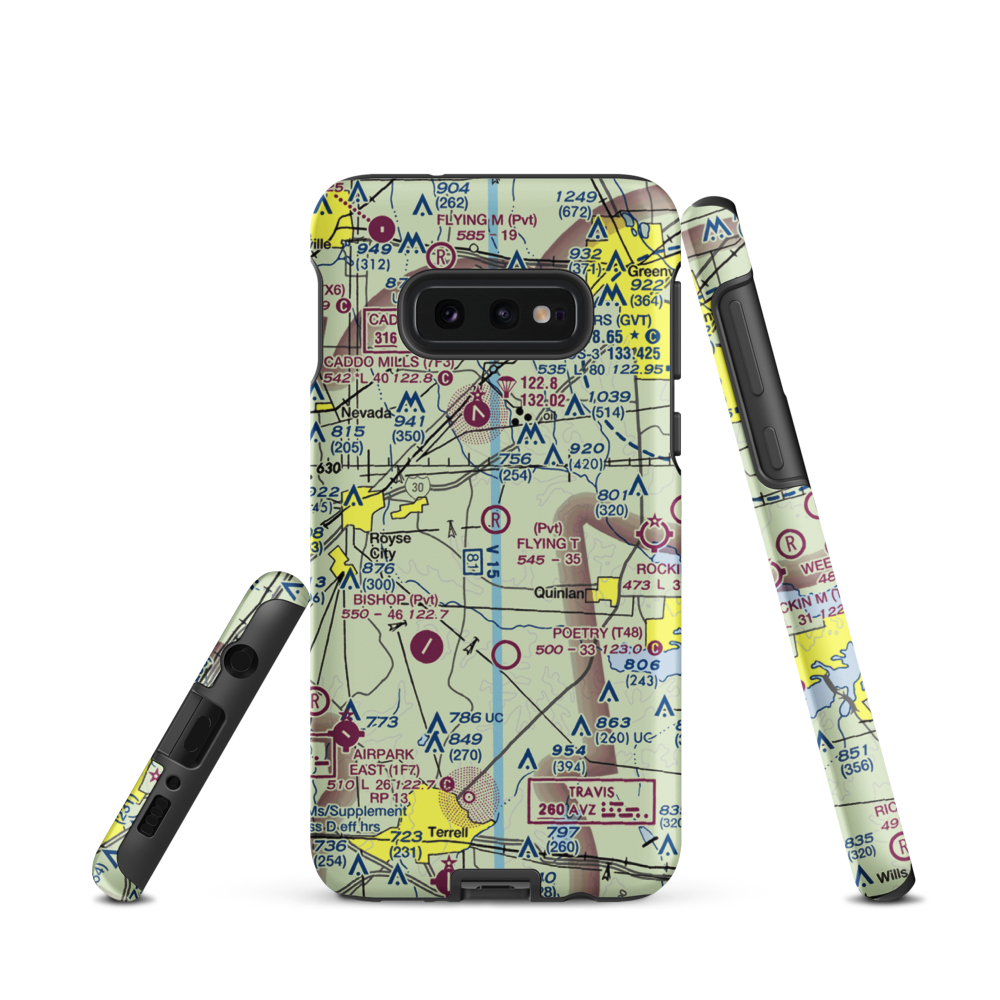 Flying 'T' Ranch Airport (18TX) VFR Sectional Samsung Phone Case Samsung Galaxy S10e model shown