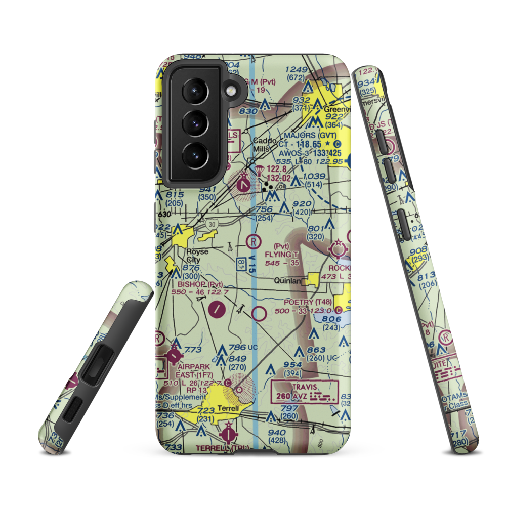 Flying 'T' Ranch Airport (18TX) VFR Sectional Samsung Phone Case Samsung Galaxy S21 Ultra model shown