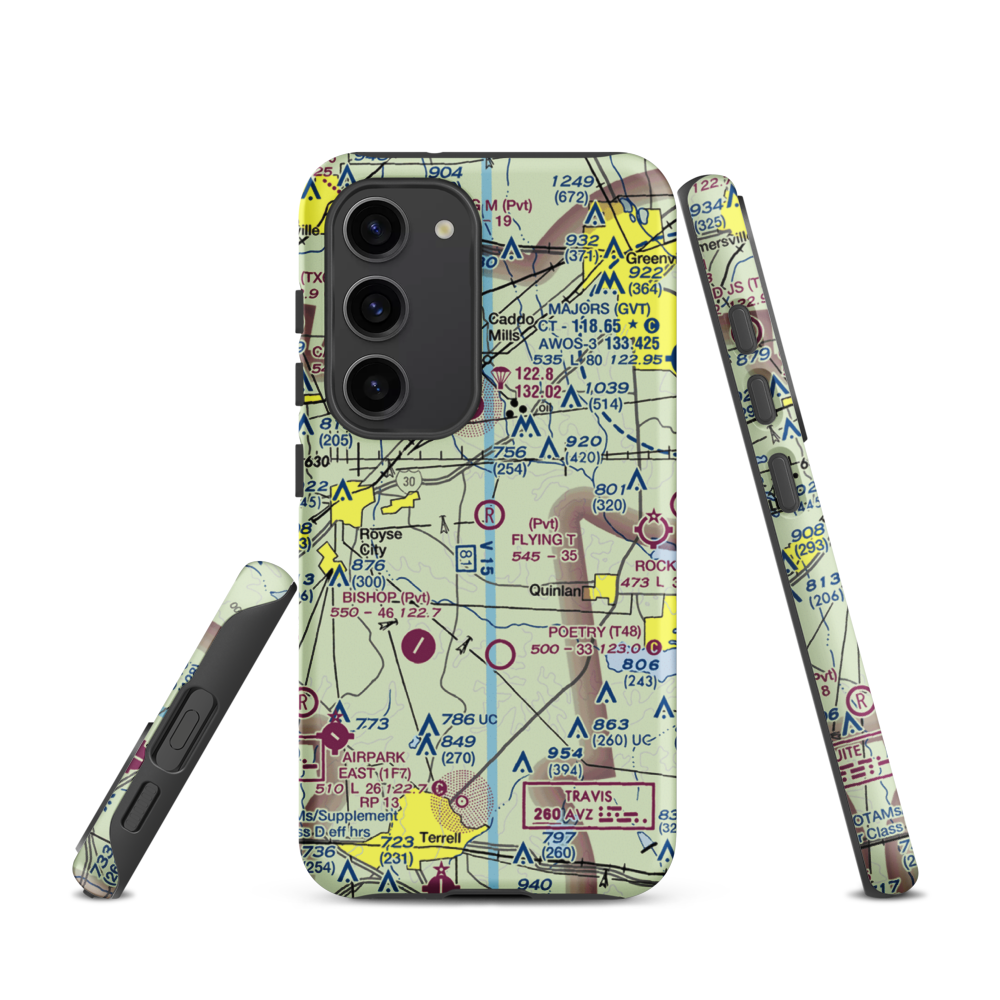 Flying 'T' Ranch Airport (18TX) VFR Sectional Samsung Phone Case Samsung Galaxy S23 model shown