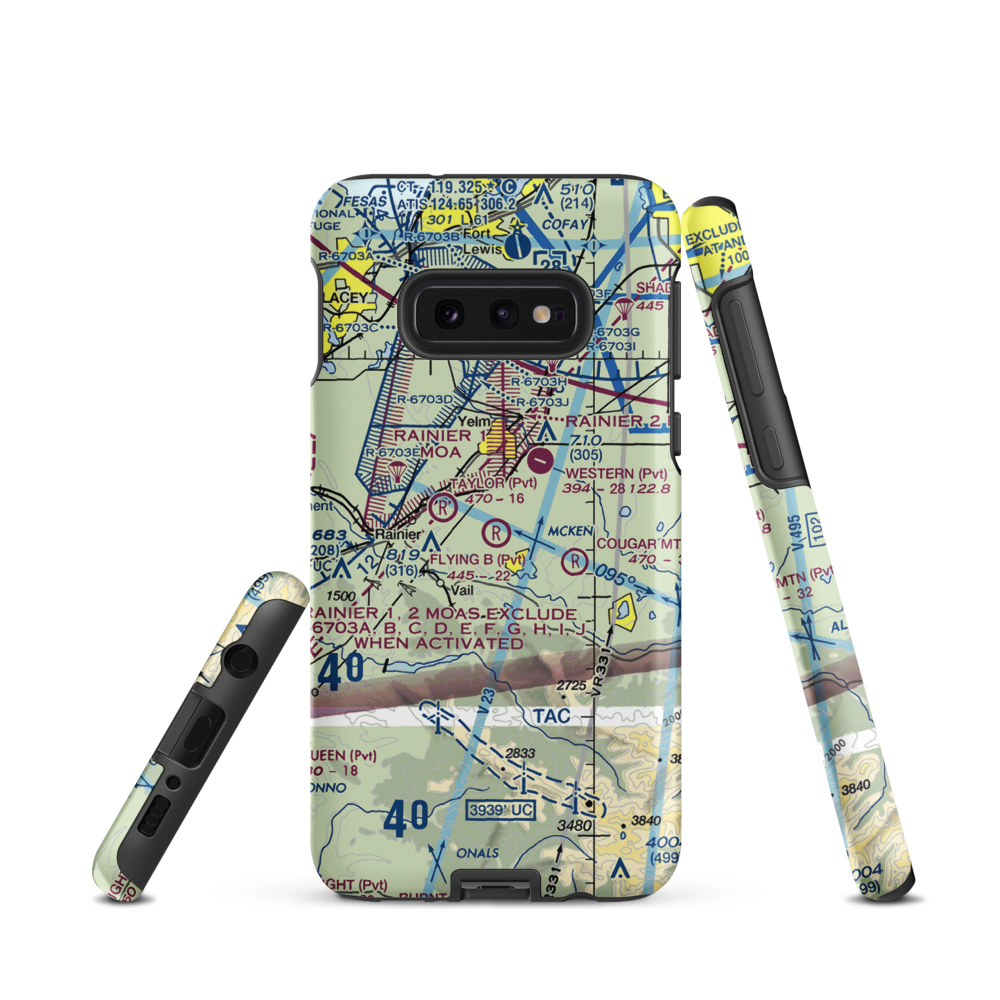 Flying B Airport (8WA0) VFR Sectional Samsung Phone Case Samsung Galaxy S10 Plus model shown
