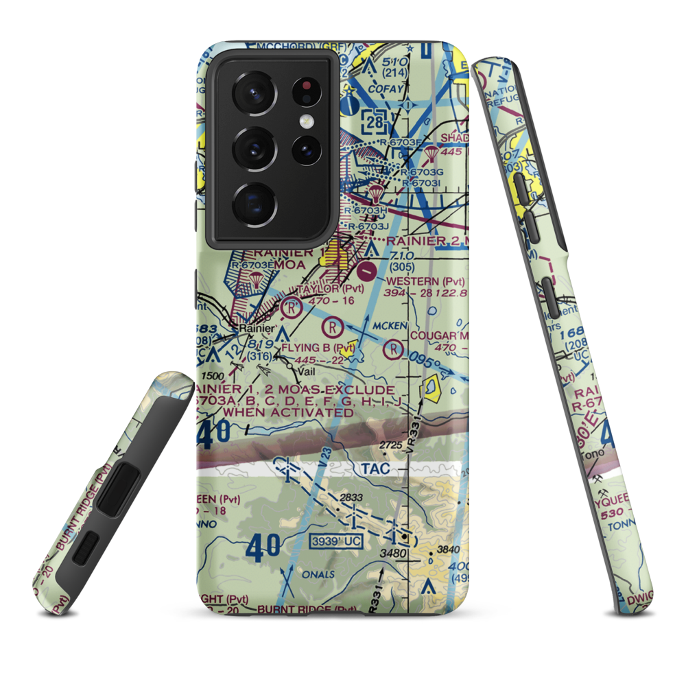 Flying B Airport (8WA0) VFR Sectional Samsung Phone Case Samsung Galaxy S21 Ultra model shown