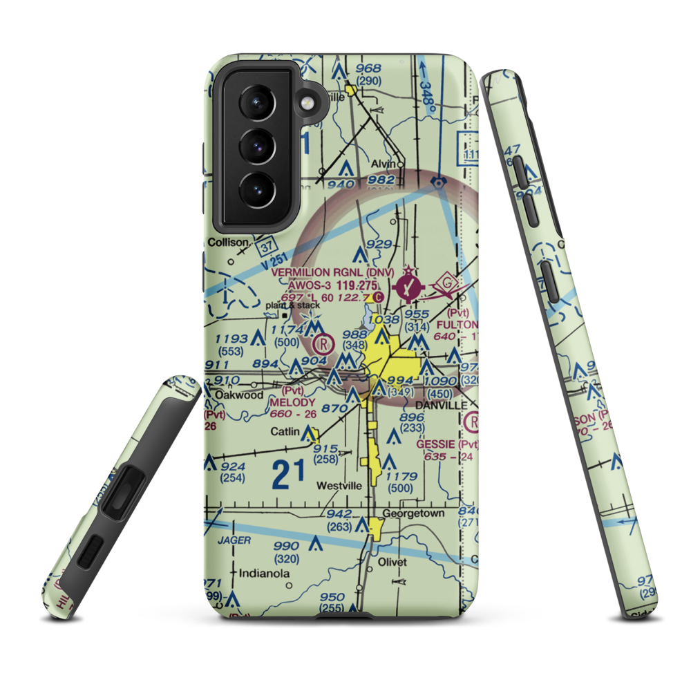 Flying B Ranch Airport (0IL3) VFR Sectional Samsung Phone Case Samsung Galaxy S21 FE model shown