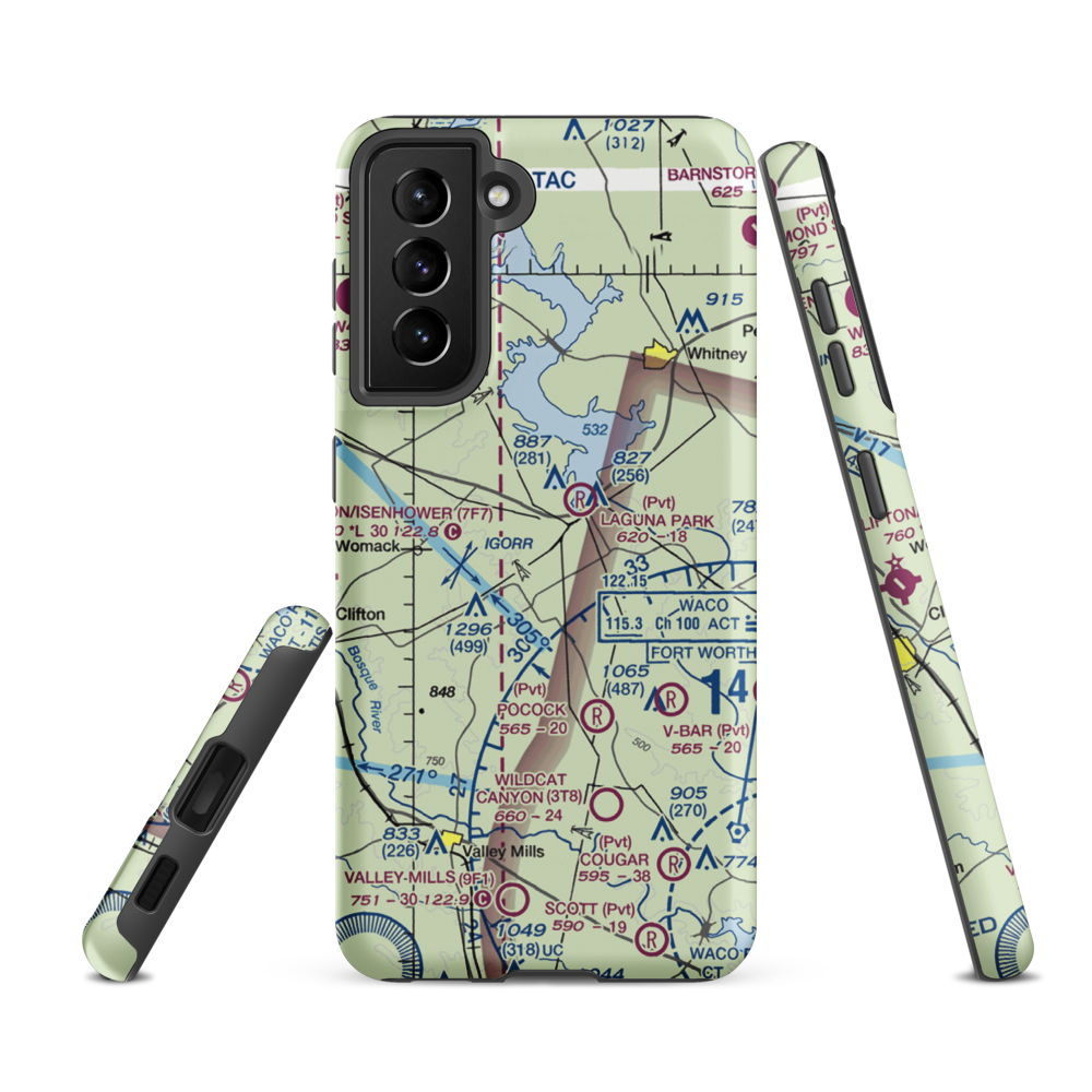 Flying B Ranch Airport (US-0018) VFR Sectional Samsung Phone Case Samsung Galaxy S21 FE model shown