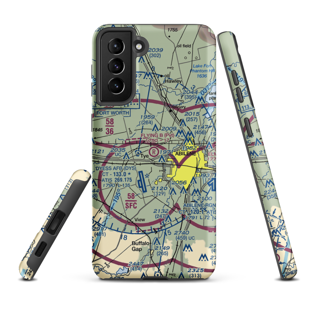 Flying B Ranch Airstrip (35TX) VFR Sectional Samsung Phone Case Samsung Galaxy S21 Plus model shown