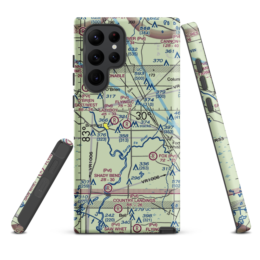 Flying C Farm Airport (FD16) VFR Sectional Samsung Phone Case Samsung Galaxy S22 Ultra model shown