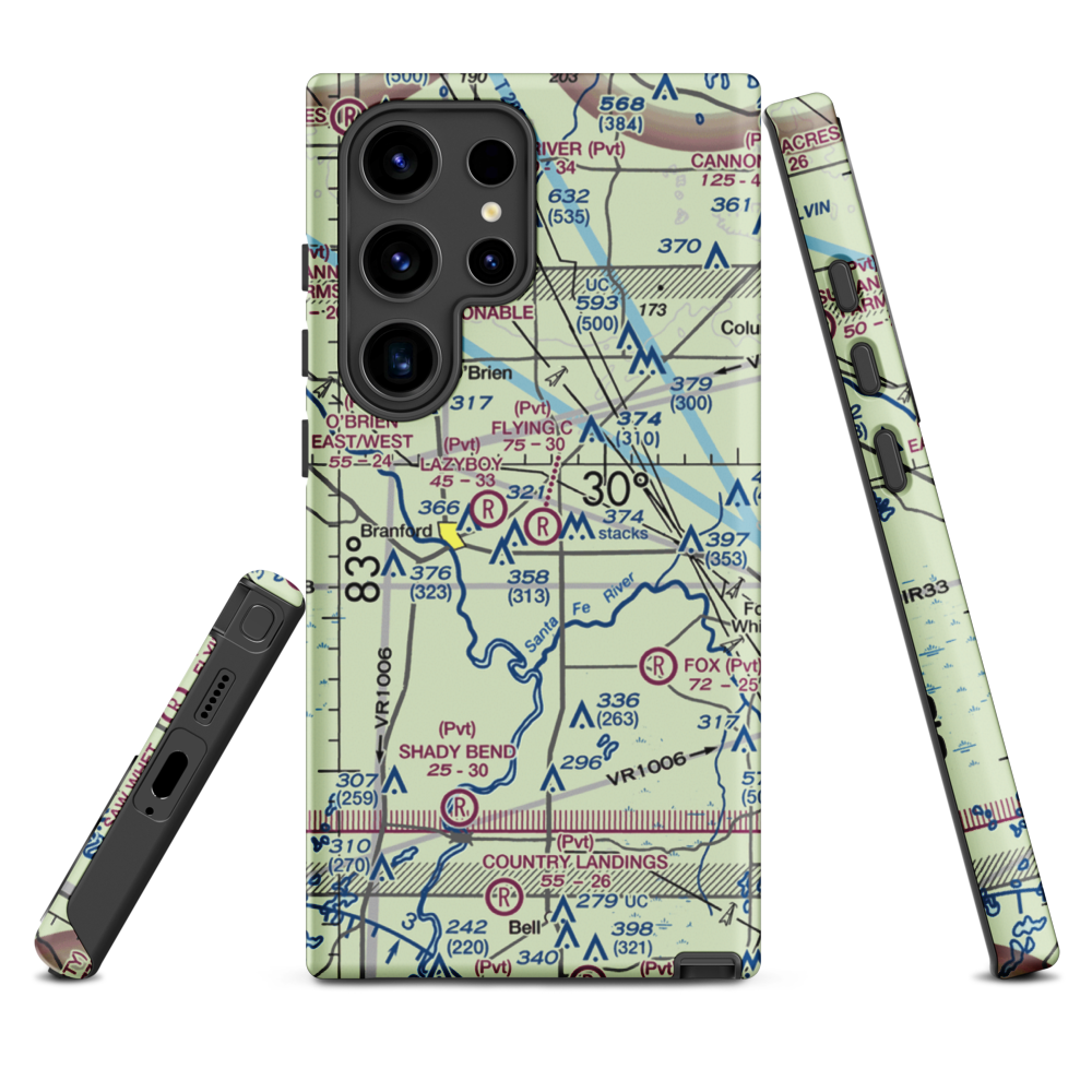 Flying C Farm Airport (FD16) VFR Sectional Samsung Phone Case Samsung Galaxy S24 Ultra model shown
